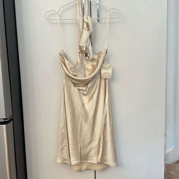 Altar’d State Champagne Silk Mini Dress - Picture 1 of 4